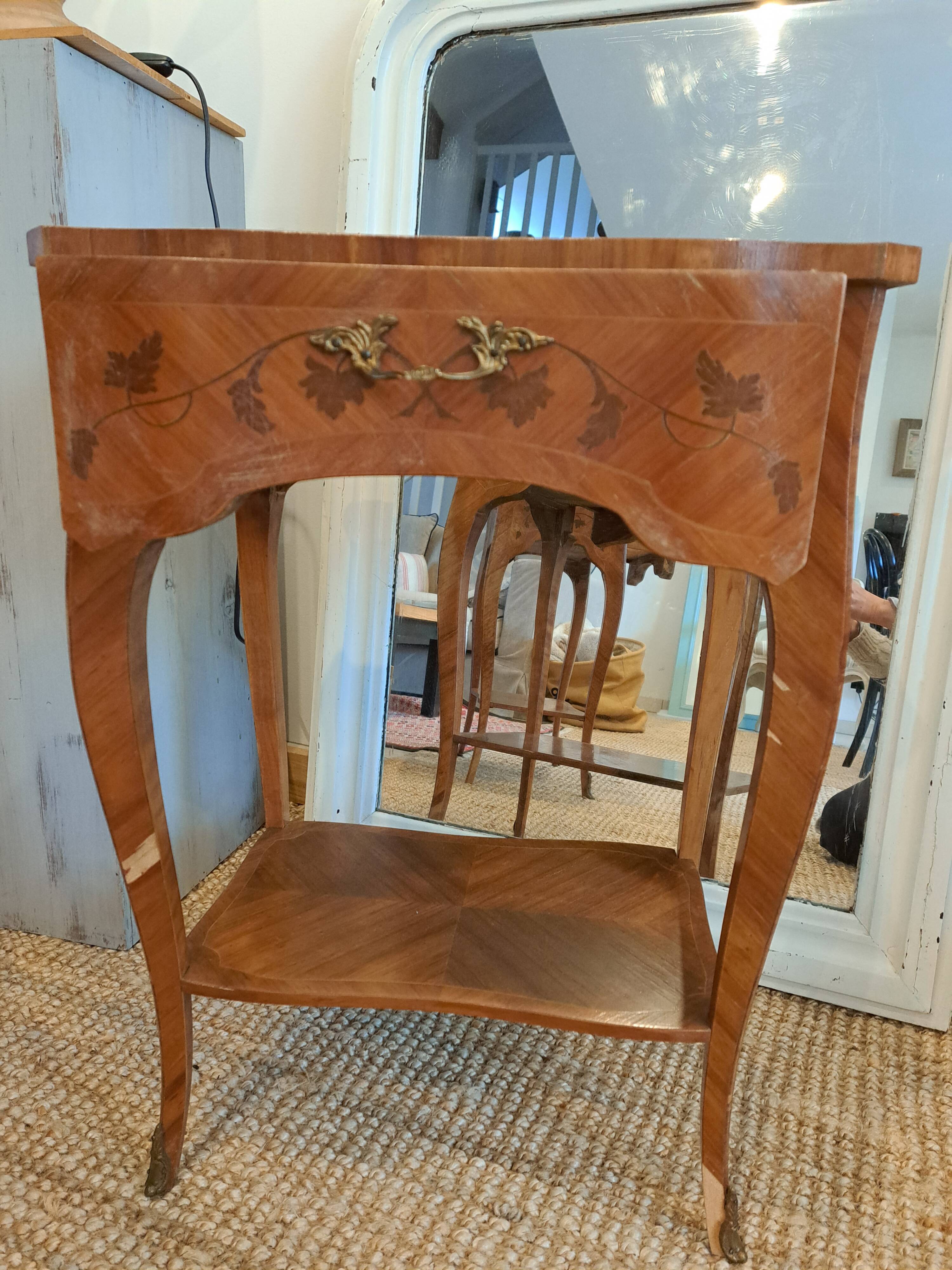 Pair of marquetry tables