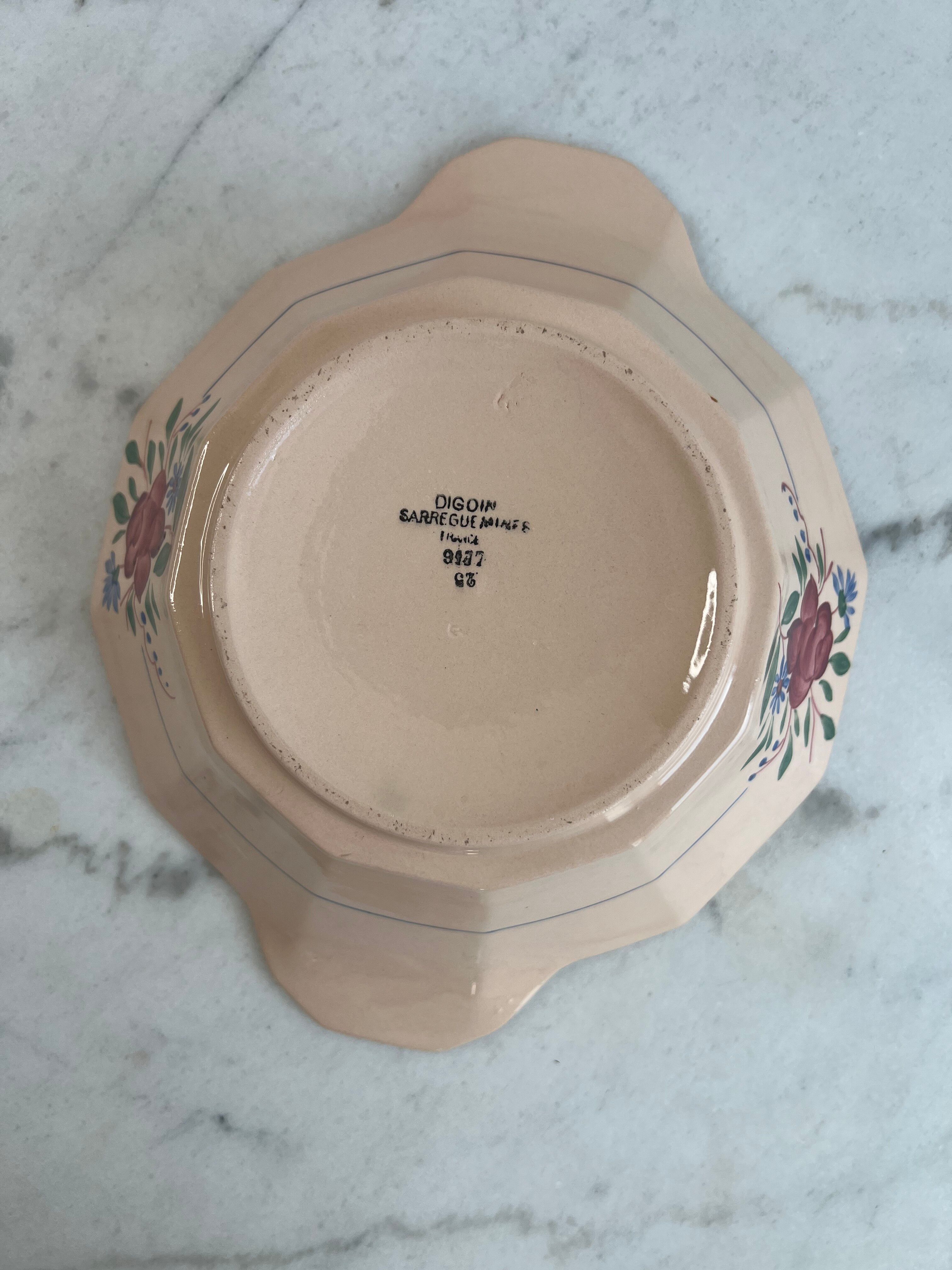 Hand-painted soup tureen from Sarreguemines.