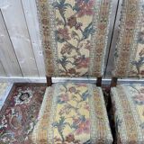 Suite de 4 Louis XIII os de mouton tissu fleurs