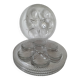 Set of 4 vintage hobnail pressed glass oyster plates