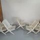 Lot 5 garden armchairs in vintage white wood