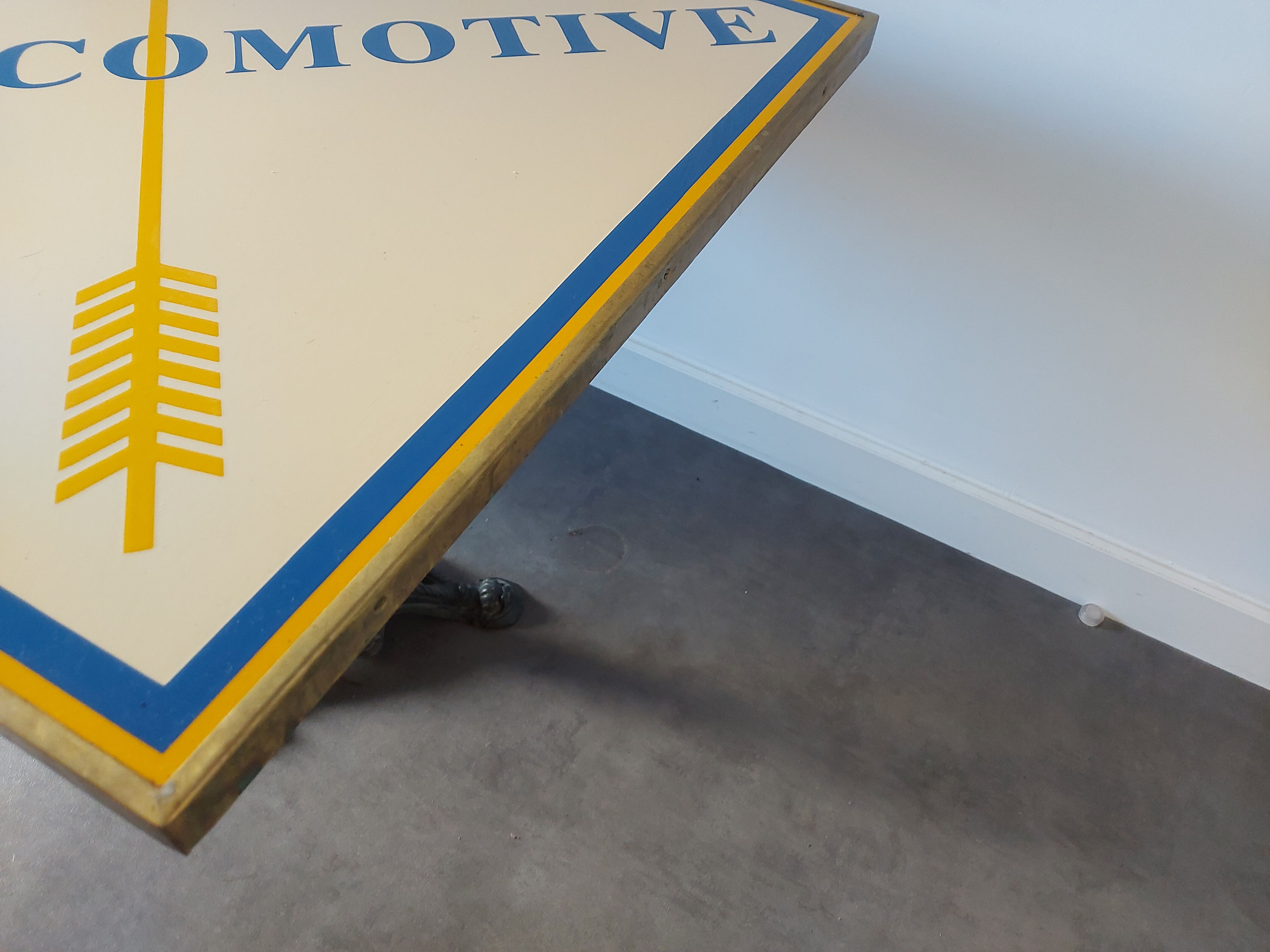 Vintage enameled table, Courchevel ski resort