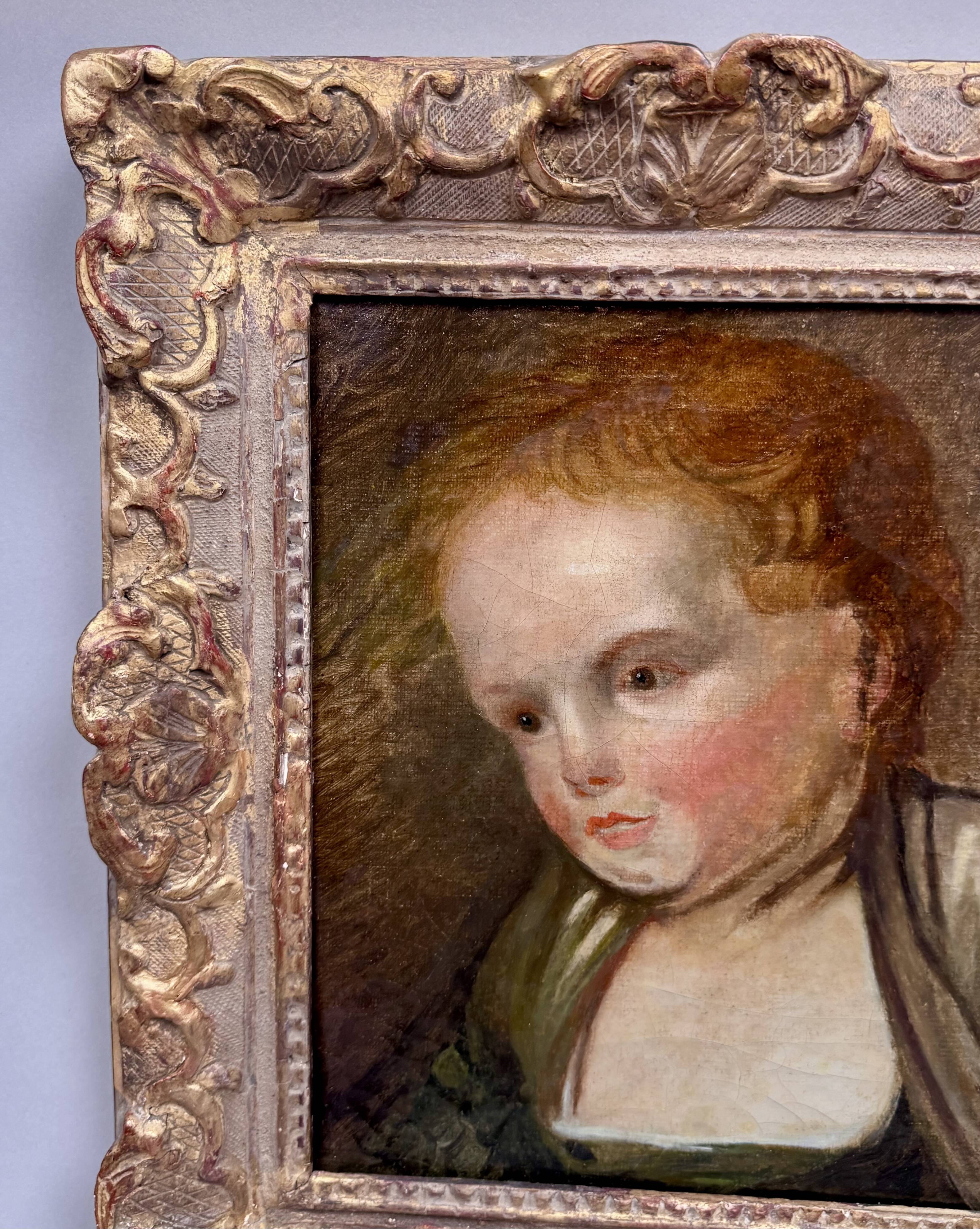 Portrait of a young girl from the 18th century.