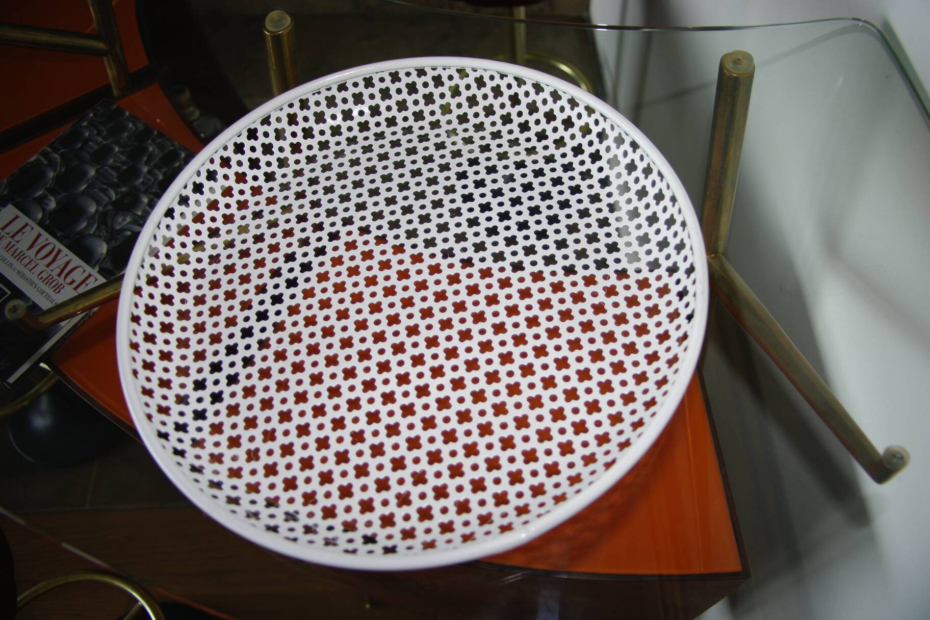 Vintage perforated metal tray by mathieu mategot for artimeta 1960