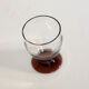 Set of 8 art deco wine or water glasses and red-brown coloured foot