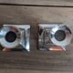Pair of silver metal candlesticks