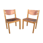 Paire de chaises brutaliste