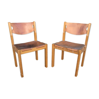 Paire de chaises brutaliste