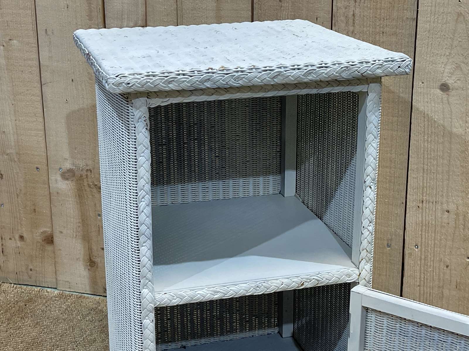 1950s lloyd loom nightstand