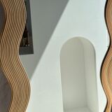 Zigzag rattan foot mirror H:182cm