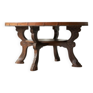 Table basse mid-century - cuir