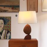 Carved stone lamp base, circa 1970