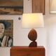 Carved stone lamp base, circa 1970