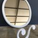 Oval mirror enamelled cast iron and its hook, circa 1950 39x49cm
