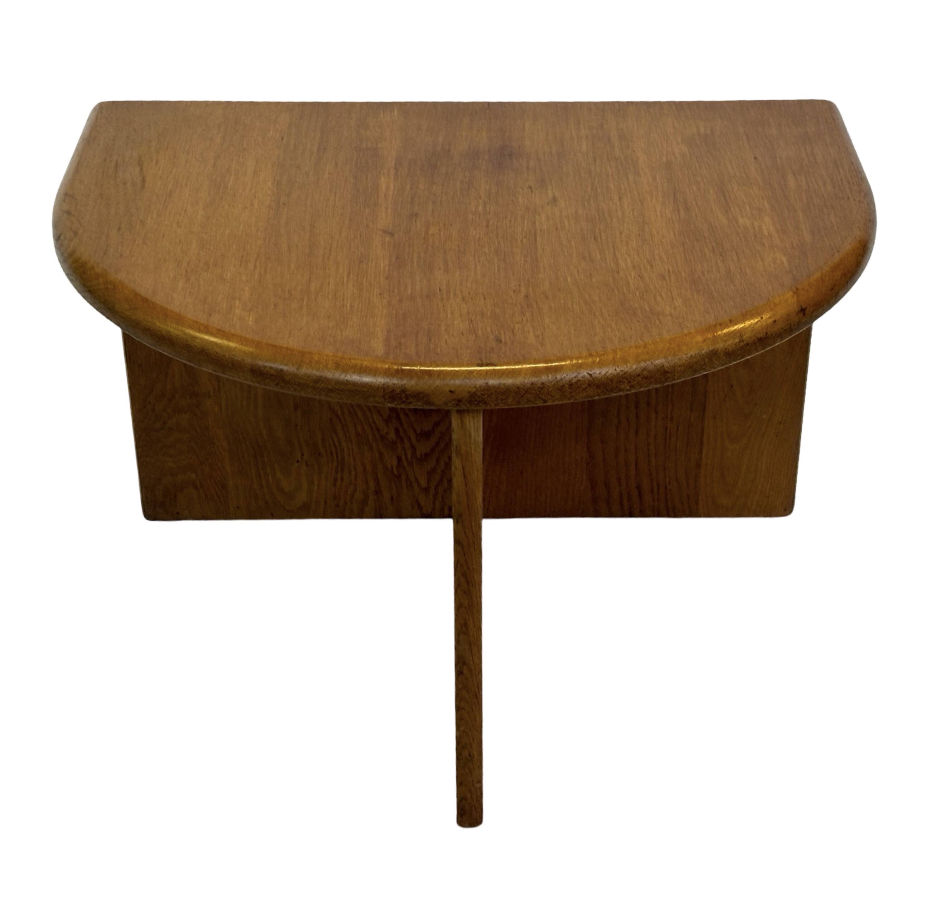 Vintage Side Table In Oak Minimalist 80's Design