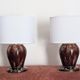 Pair of vintage 70s ceramic bedside lamps – Glazed enamels & e
