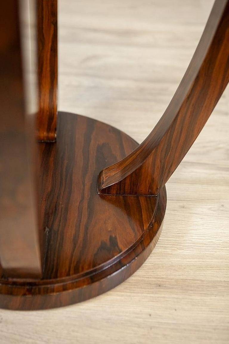 Late 20th Century Art Deco Round Mahogany Side Table, 1950s