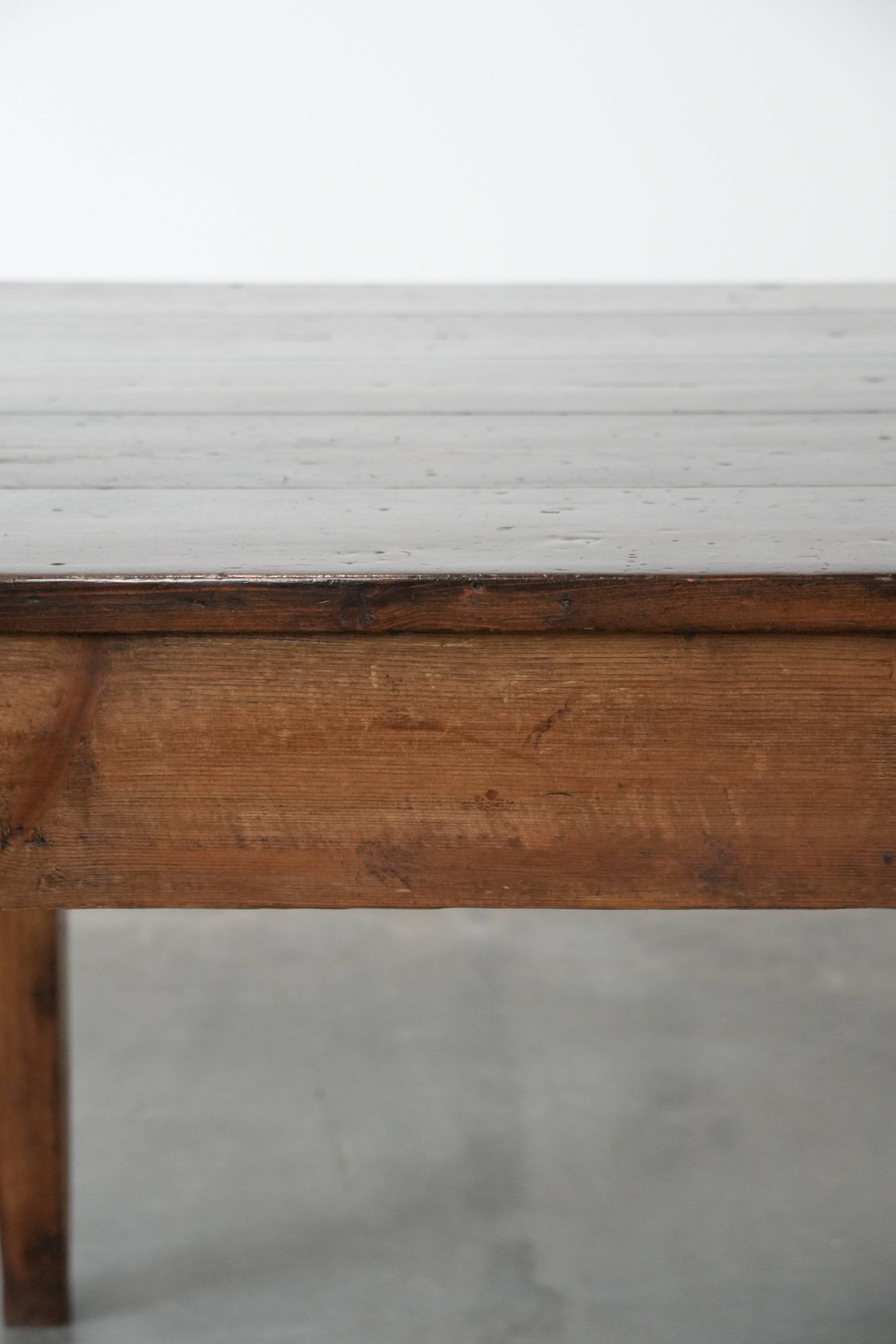 Authentic large French farmhouse antique XXL dining table with two drawers