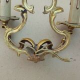 Paire d'appliques cage en bronze de style Louis XV