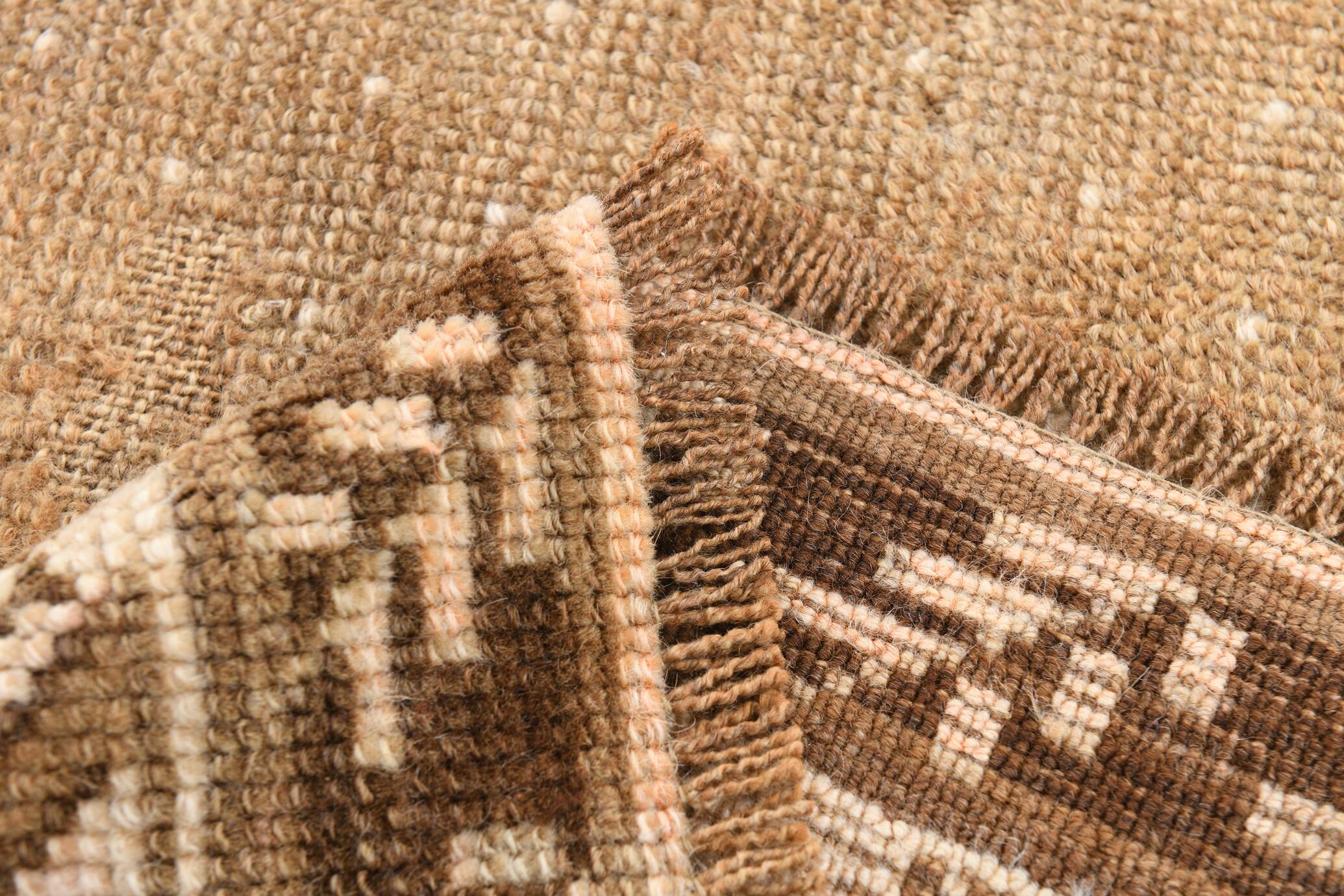 Brown & beige classic vintage rug