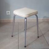 Vintage leather and chrome stool