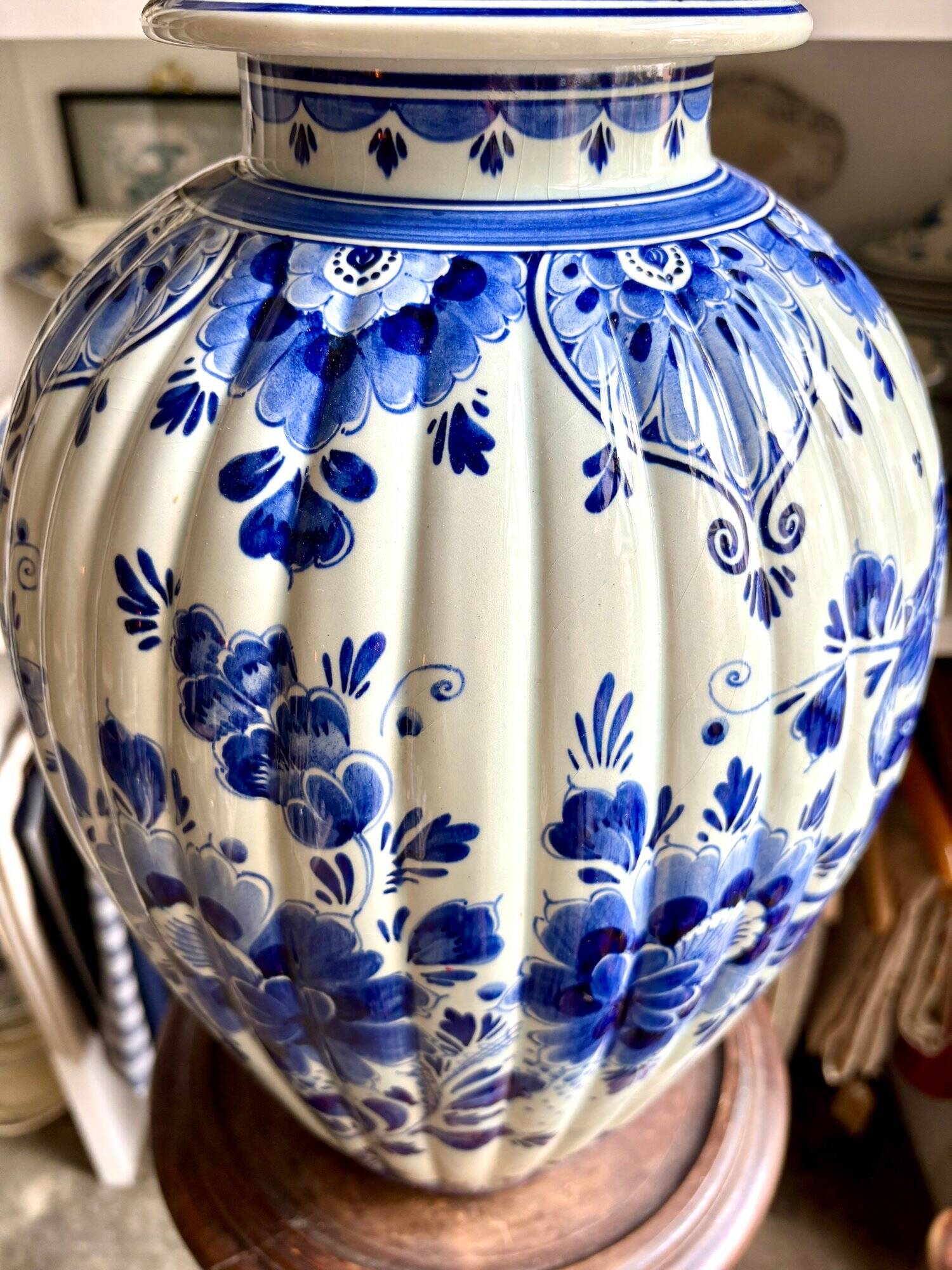 Royal Delft ginger jar in blue Dutch earthenware