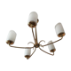 Brass and opaline chandelier