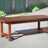 Farmhouse table with extensions and its 2 benches, living room table, solid wood table, kitchen, chalet, ca