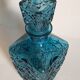 Vintage blue glass whiskey decanter