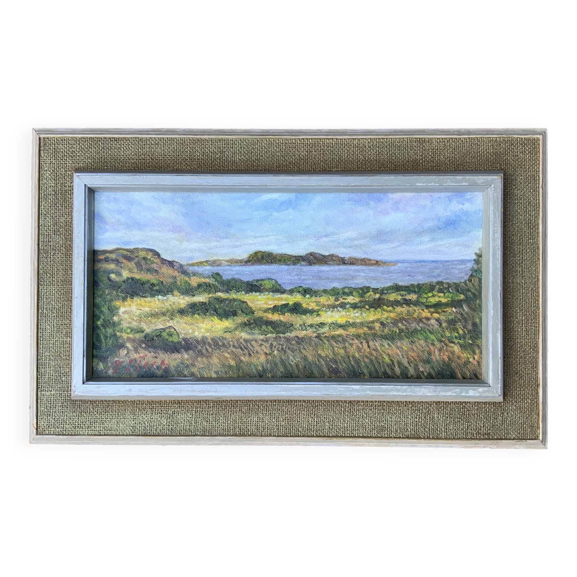 Vintage original landscape oil painting by N.Stern