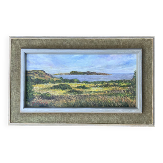 Vintage original landscape oil painting by N.Stern