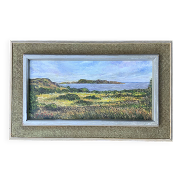 Vintage original landscape oil painting by N.Stern