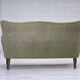 1960s, Danish curved 2-seater sofa, furniture velour, beech wood.