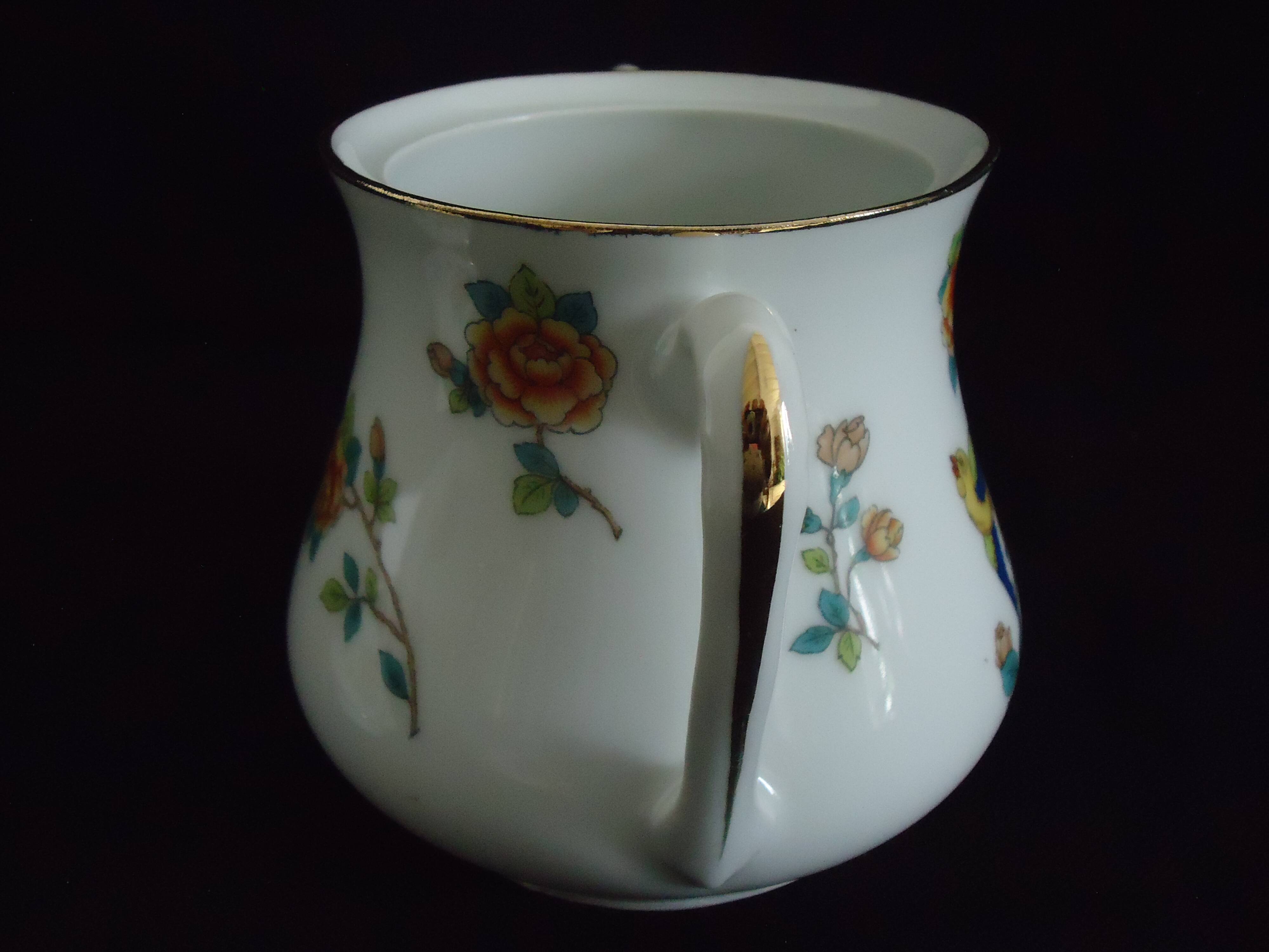 Limoges sugar bowl Michelaud freres exotic bird motif “indiana”
