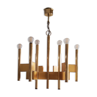 Vintage golden chandelier 70s