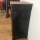 Bedside table vintage carved wood badge drawer holder black old wood