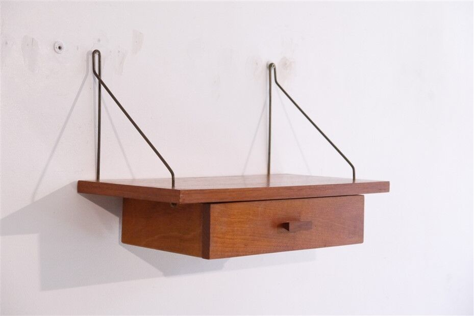 Chevet mural scandinave en teck 1960