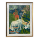 Tableau style Gauguin cadre bois doré
