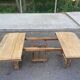 Henri II dining table stripped in solid oak from the 19th century.