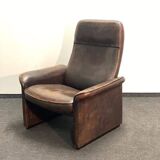 Vintage Brown Leather De Sede Ds 50 leather arm chair from 1970's