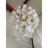 Murano Glass Chandelier "Virgola" Made in Italy Venini Style