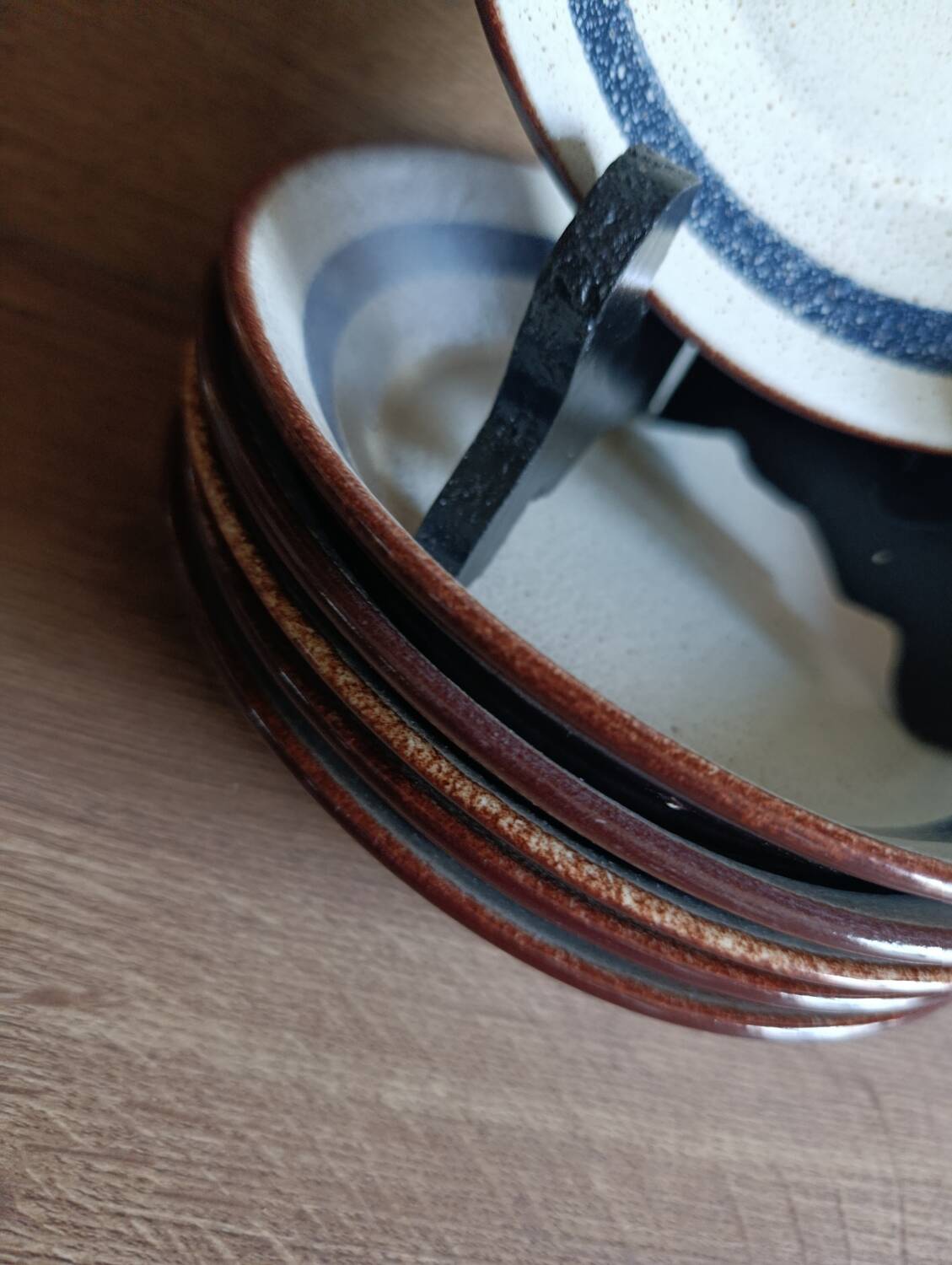 6 ceramic deep plates from the 1960s by MBFA Pornic, model Gobi.