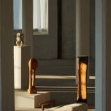 Wood sculpture "The Thoughtful One" by Ole Wettergren, Denmark, 1980s