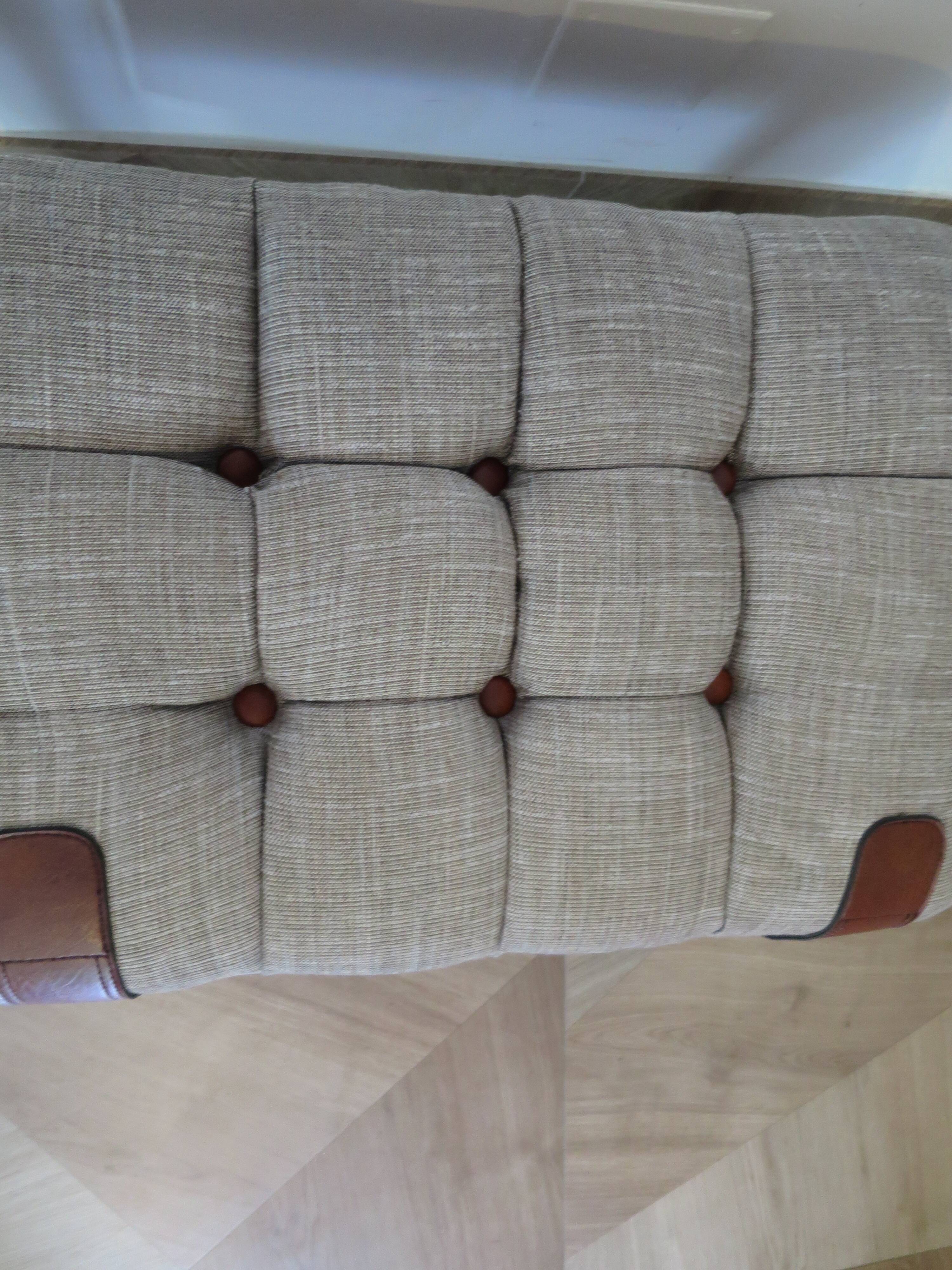 Unique-small vintage bench-ottoman-stool-colonial style - suitcase