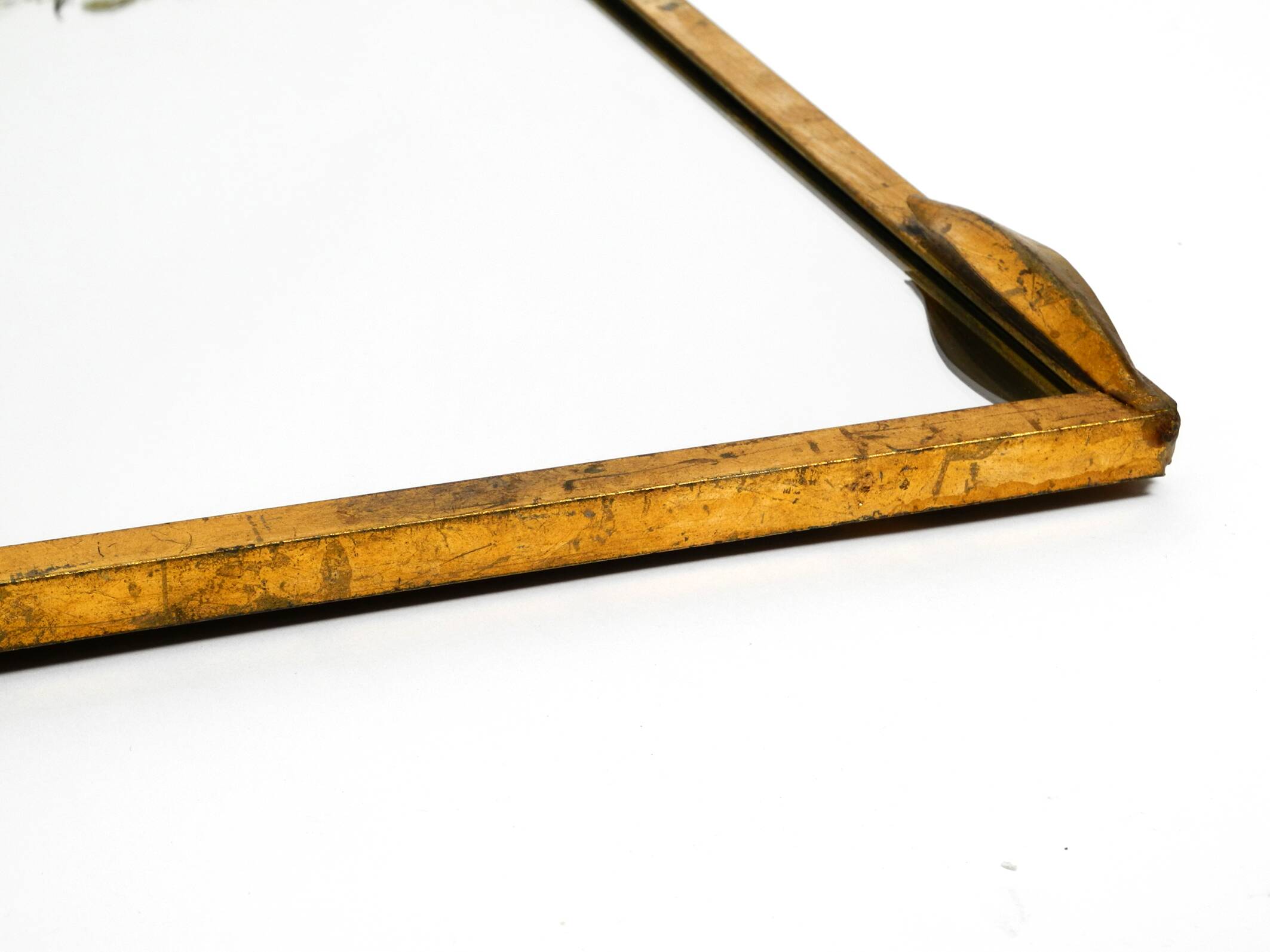 Metall wall mirror and matching shelf gold plated plated by Banci Firenze