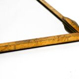 Metall wall mirror and matching shelf gold plated plated by Banci Firenze