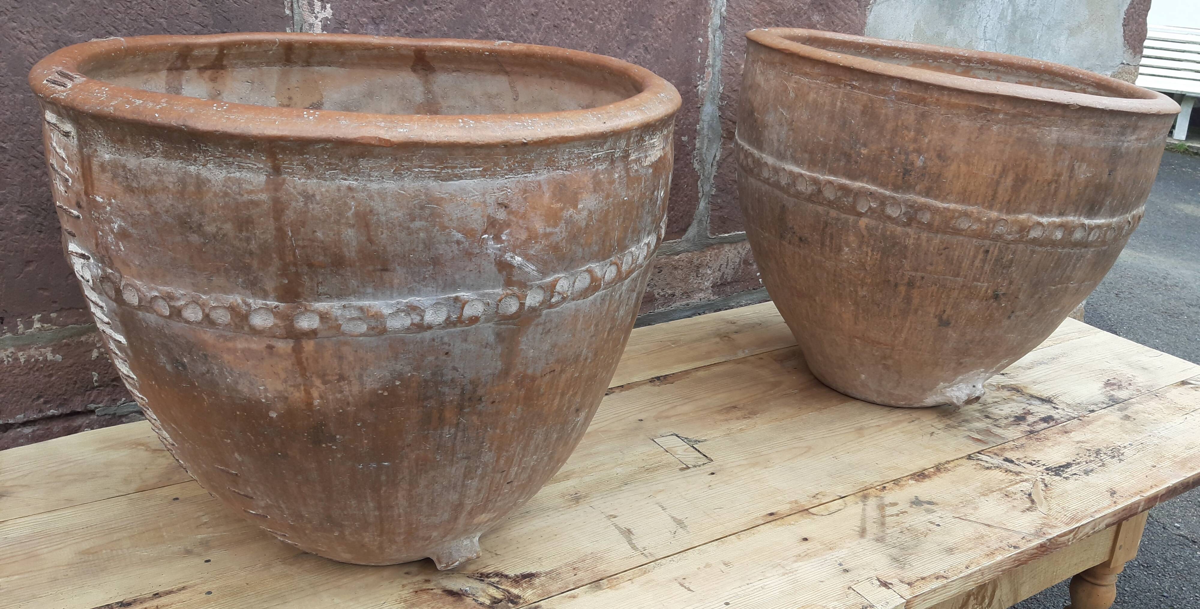 Paire de jarres ("cocios" ou "barreños"), Espagne, 18ème siècle.
