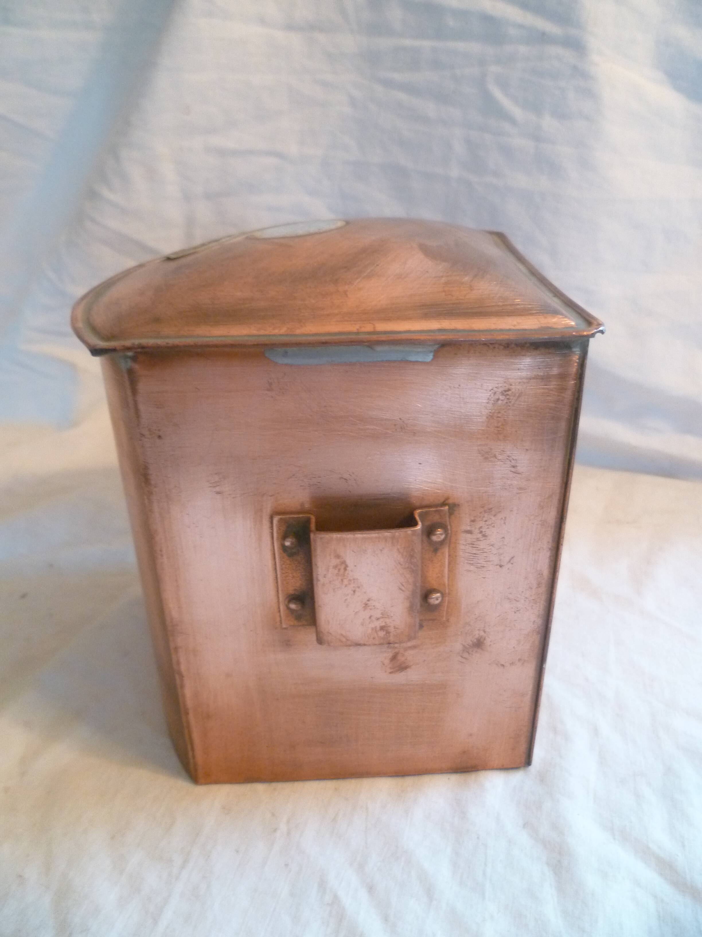 lantern lantern in copper and blue curved glass nautical object