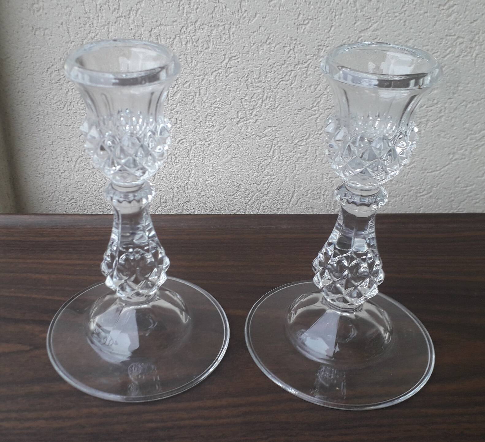 Pair of crystal candlesticks