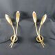 Pair of double brass wall lamp, tulip shape, France 1960's